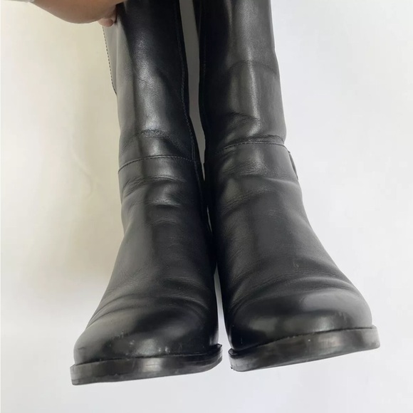 TORY BURCH Marsden Tall Riding Boots  Leather Block Heel Size 8 Round Toe - Picture 5 of 12
